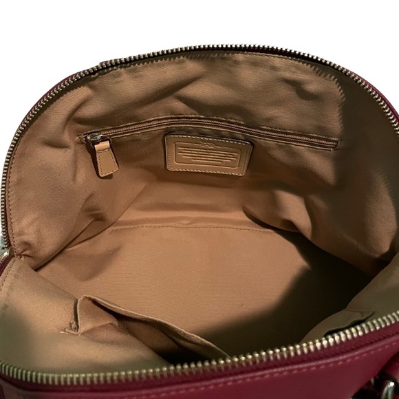 Coach Cora Peyton Red Saffiano Domed Leather Satchel - Picture 3 of 4